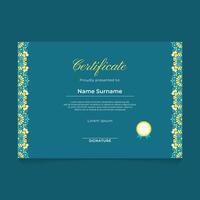 Certificate Template with Oriental Geometric Luxury Ornament Border vector