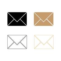 mail icons set vector
