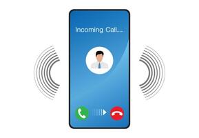 Incoming call, smartphone, Communication Connect Concept, design vector
