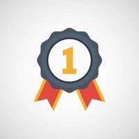 First place award ribbon with number one symbol isolated on white background vector