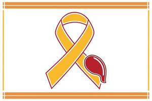 A yellow ribbon with an orange and red stripe vector
