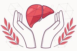 Liver health care illustration vector
