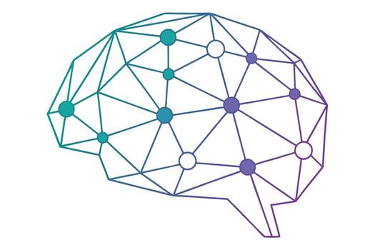 The brain is made up of dots and lines vector