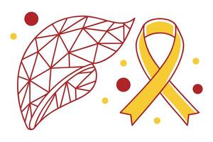 A yellow ribbon and leaf with a yellow ribbon vector