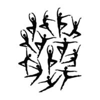 silhouettes of ballet dancers on white background vector