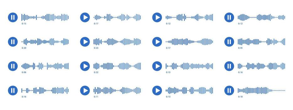 Voice memo interface elements. elements for music player, podcasts, mobile voice message, streaming. vector