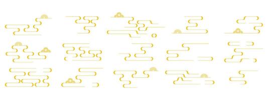 Traditional Japanese and Chinese cloud motifs. Asian ornamental patterns vector