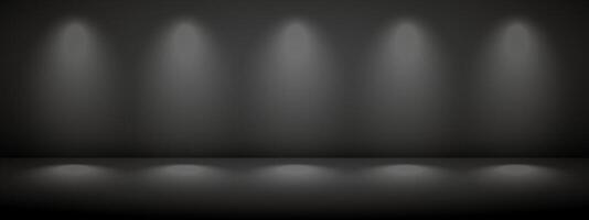 Limbo black background with light shadow. Abstract studio gradient bg. Modern banner with empty space for advertising text. vector