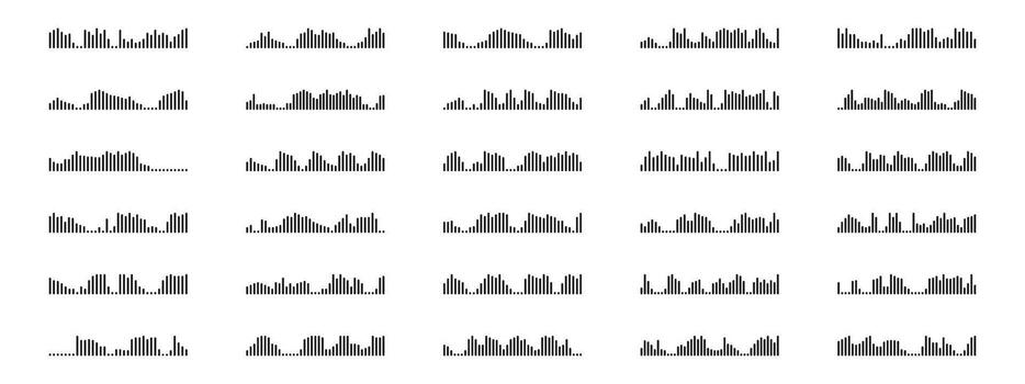 Sound wave visualization. elements for music player, podcasts, mobile voice message, streaming. vector