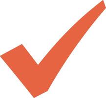 Orange Check Mark Symbol on White Background tick correct vector