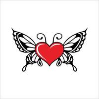 illustration of a butterfly decorated with love in the middle, this can be used as a graphic design vector