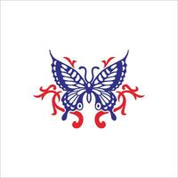 blue butterfly illustration decorated with tribal, this can be used as graphic design vector