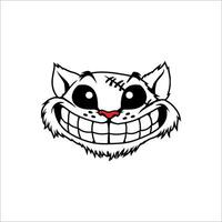 illustration of a strange and cute cat face on a white background, this can be used as a graphic design vector