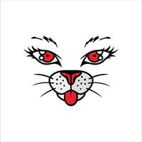 Illustration of a cute cat face on a white background. Can be used as a graphic design. vector