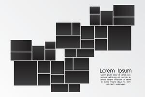 Mood board - branding interior presentation photo. collage frames boards mosaic frame photos pallet display and photo montage vector
