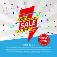 flash sale special up to 80 percent off. big sale, end of season special offer banner. super sale banner template design background. typography banner design concept vector