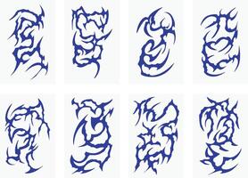 Set of Tribal Flame Tattoo Designs vector