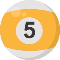 A billiard ball with the number five on it vector