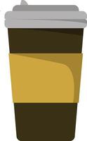 A coffee cup with a lid and a straw vector