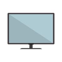 Flat design of flat screen tv with long shadow illustration vector