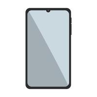 A black smartphone with a screen on it vector