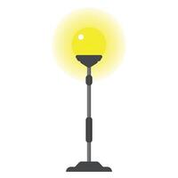 A lamp with a yellow light bulb on top vector