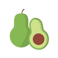 Avocado and pear icon illustration vector
