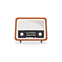 An old radio is shown on a white background vector