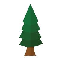 A green pine tree on a white background vector