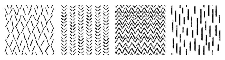 Boho Contemporary printable seamless pattern with abstract line, dot, shape brush stroke in black and white colors. Boho background in minimalist style Illustration for wallpaper fabric vector
