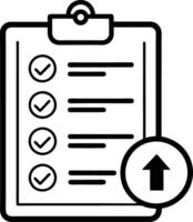 Checklist with completed tasks and upward trend arrow icon vector