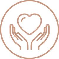 Gentle hands cradling a heart within a circular frame vector