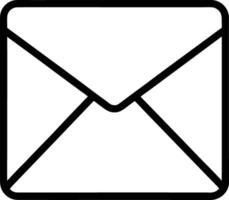 Simple black and white outline icon of a closed envelope vector