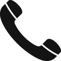 Classic black silhouette of a telephone handset icon vector