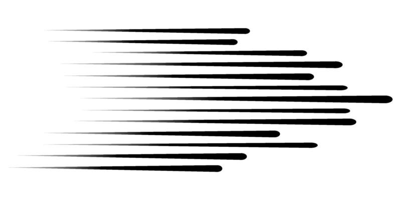 Speed line anime fast effect manga horizontal motion strips. Comic quick halftone movement. Abstract gradient.
