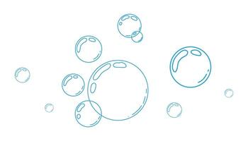 Bubbles fizzy foam doodle sketch hand drawn. Line shampoo bubbles, champagne gas linear. Water balls sparkles. vector