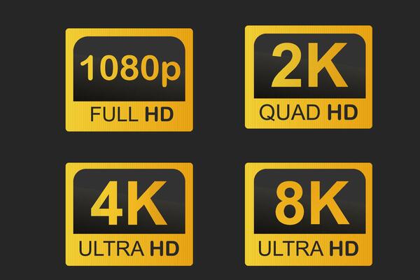 resolution full ultra quad HD, quality badge icon. resolution set.