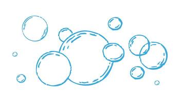 Bubbles fizzy foam doodle sketch hand-drawn. Line shampoo bubbles, champagne gas linear. Water balls. sparkles. vector