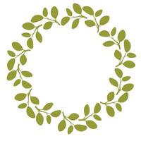 Circular leaf design featuring a natural and minimal aesthetic for decoration or branding purposes vector