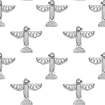 modelo de resumen pájaro cifras arreglado en un simétrico diseño en un llanura antecedentes vector