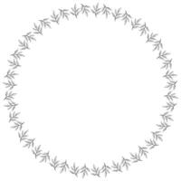Elegant circular design featuring delicate leaf illustrations surrounding a blank center, ideal for invitations or decor vector