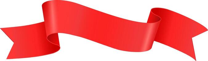 Shiny red ribbon gracefully waving and floating in the air, providing ample copy space for personalized text or design elements, all set against a clean white background vector
