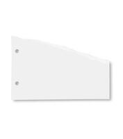 Blank white sheet of paper featuring a torn edge and holes, casting shadows on a white background, offering ample copy space for text or design elements vector