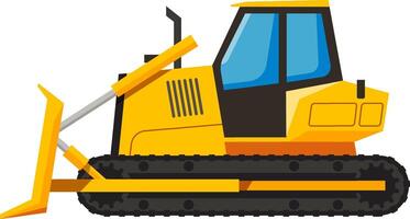 Powerful yellow bulldozer pushing dirt and debris, working on a construction or mining site, demonstrating industrial strength and efficiency vector
