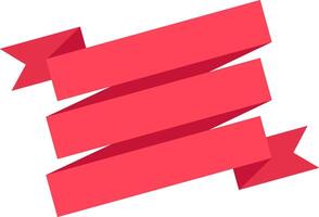 Red ribbon banner waving elegantly on a white background, creating a vibrant and eye catching design perfect for highlighting important information or adding a festive touch vector