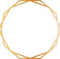 Golden gradient polygonal frame creating an elegant circular border with copy space, ideal for invitations, announcements, or decorative elements vector