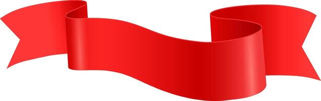 Shiny red ribbon gracefully waving like a flag, creating a festive atmosphere perfect for celebrations, anniversaries, parties, and various decorative events vector
