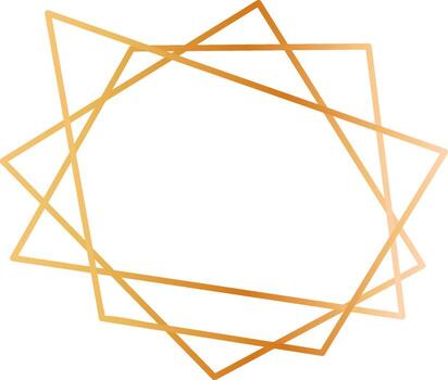 Golden gradient overlapping geometric shapes create an abstract frame on a white background, enhancing modern and elegant designs with a touch of luxury and sophistication vector