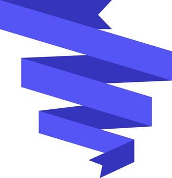 Swirling and waving blue ribbon on a pristine white background creates a striking and dynamic design element, perfect for adding elegance and flow to various projects vector