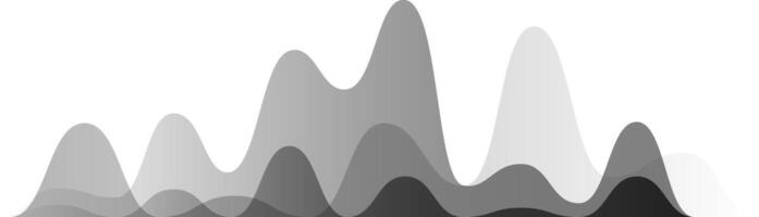 Abstract background with overlapping monochrome hills forming a stylized landscape with shades of gray, perfect for websites, presentations or advertising campaigns vector